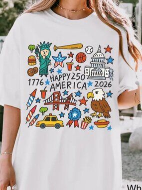 Happy America 250th Anniversary Shirt, 4th Of July Graphic Shirt